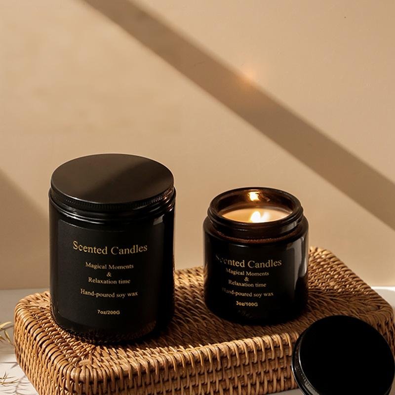 Amber Glass Jar Scented Candle 100g 200g