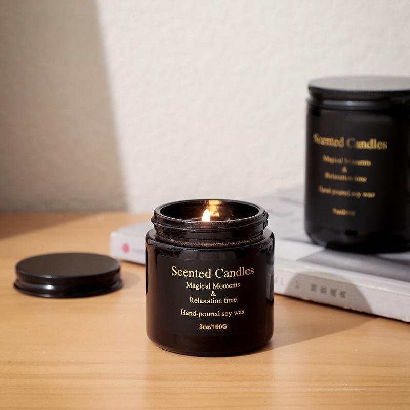 Amber Glass Jar Scented Candle 100g 200g