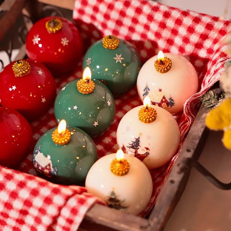 Handmade Christmas Ball Shaped Scented Candle